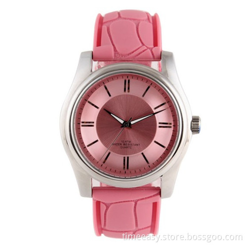 Lovely Pink Women Watch with Silicone Strap, Sport Watches